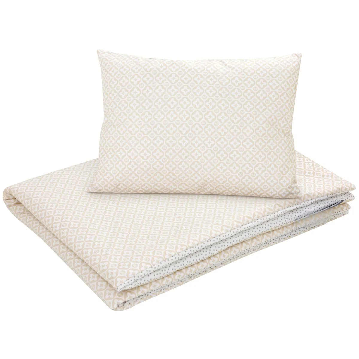 Set de lenjerie de pat din bumbac pentru copii, 2 piese, cu umplutură, pătură pentru copil 135×100 cm și pernă 60×40 cm Lui Dots