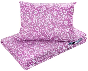 Set de pat pentru copii din bumbac, 2 piese, cu husă de duvet 135×100 cm și față de pernă 60×40 cm, purple caramella