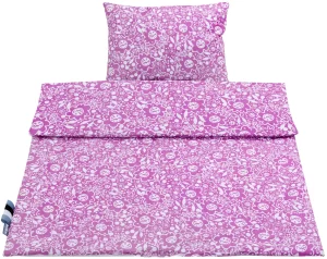 Set de pat pentru copii din bumbac, 2 piese, cu husă de duvet 135×100 cm și față de pernă 60×40 cm, purple caramella