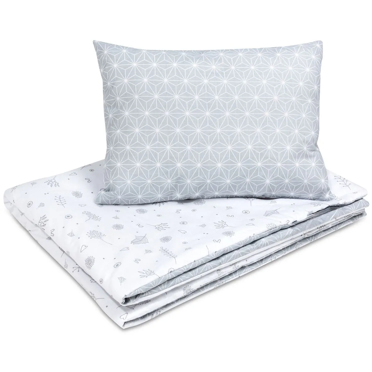 Set de lenjerie pentru copii de 2 bucăți cu umplutură, pătură 135×100 cm și pernă 60×40 cm, star copse