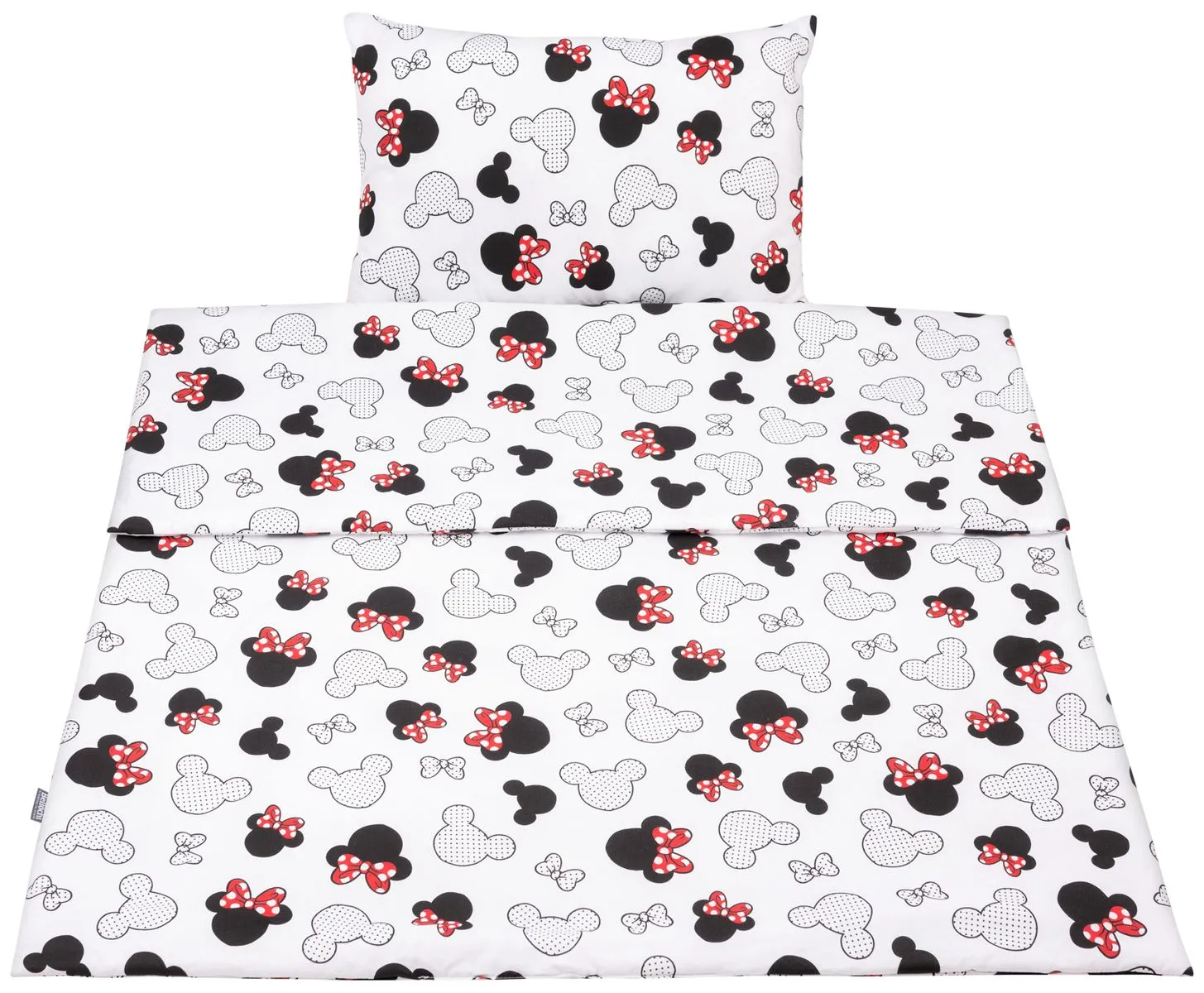 Set de lenjerie de pat pentru copii din bumbac, 2 piese, cu umplutură, pătură de copii 135×100 cm și pernă 60×40 cm, little mouse