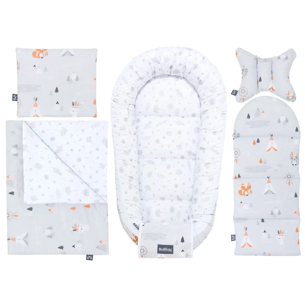 set pentru baby shower, cuib pentru nou-născuți 90×60 cm, bumbac apanatschi