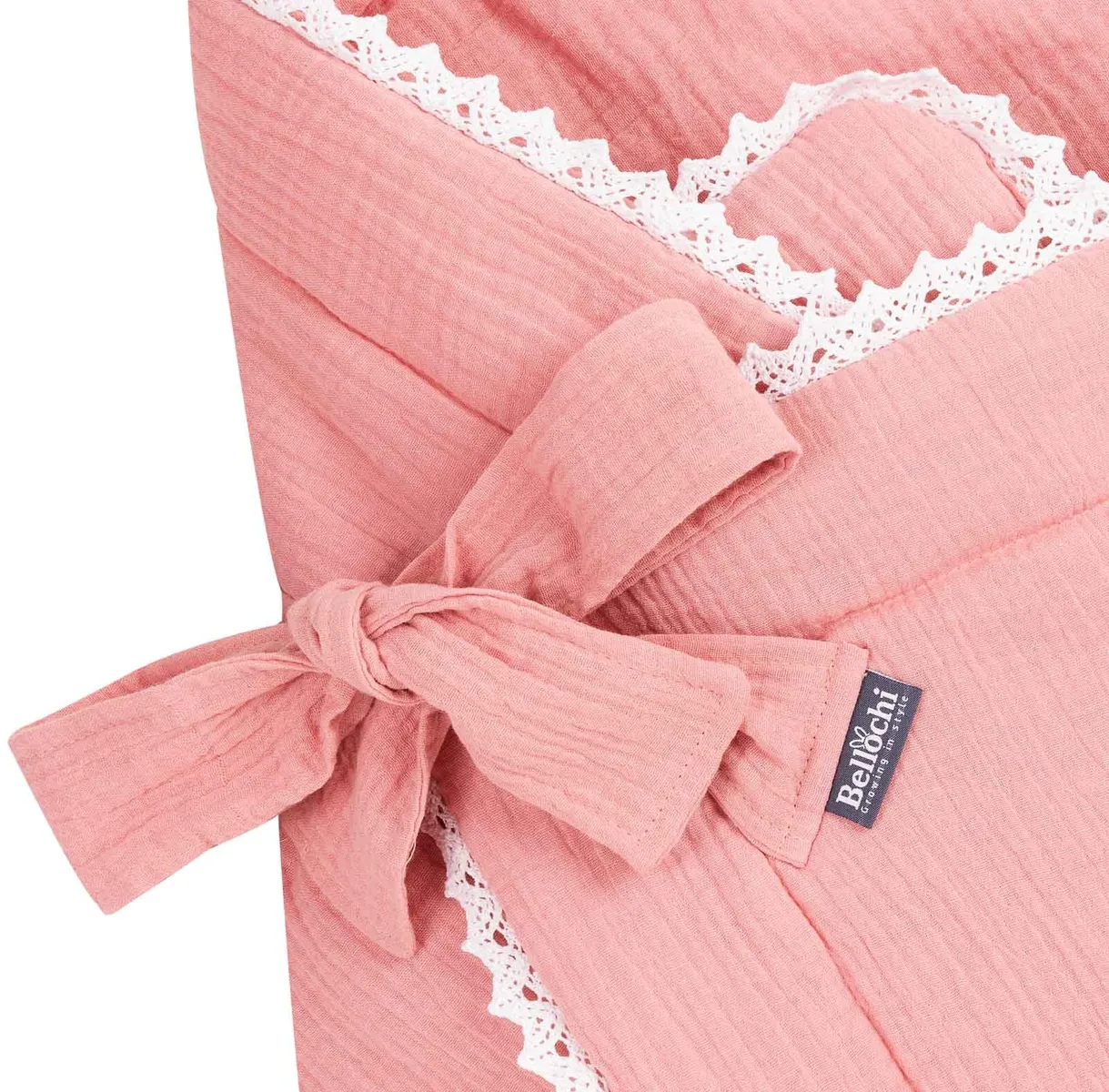 Pătură de înfășat 75×75 cm Cuddly Muslin Pink