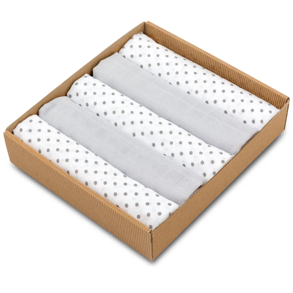 Set de 5 pătrate de muselină Dotty 60×80 cm