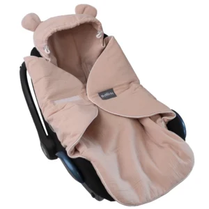 Păturică Bellochi din Muselină pentru Scoică Auto și Cărucior Beige
